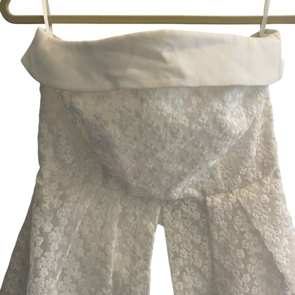 New Eva Mendes White Lace Strapless Dress Women’s Size Medium Bride Bridal - Picture 6 of 8